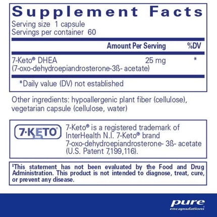 7-KETO Dhea 25mg 60ct